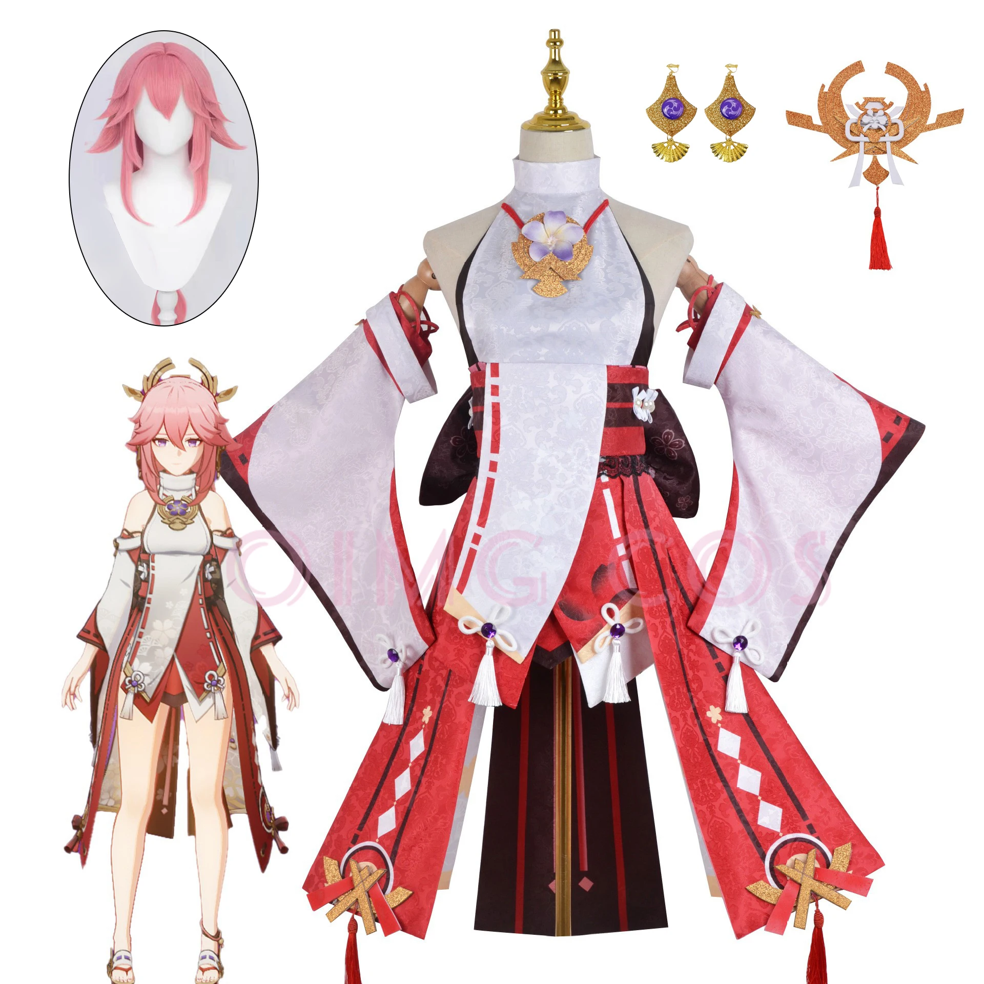 Genshin Impact Yae Miko Cosplay Costume Uniform Jacquard Fabric Wig Anime Chinese Style Halloween Costumes for Women Game
Genshin Impact Yae Miko Cosplay Costume Uniform Jacquard Fabric Wig Anime Chinese Style Halloween Costumes for Women Game