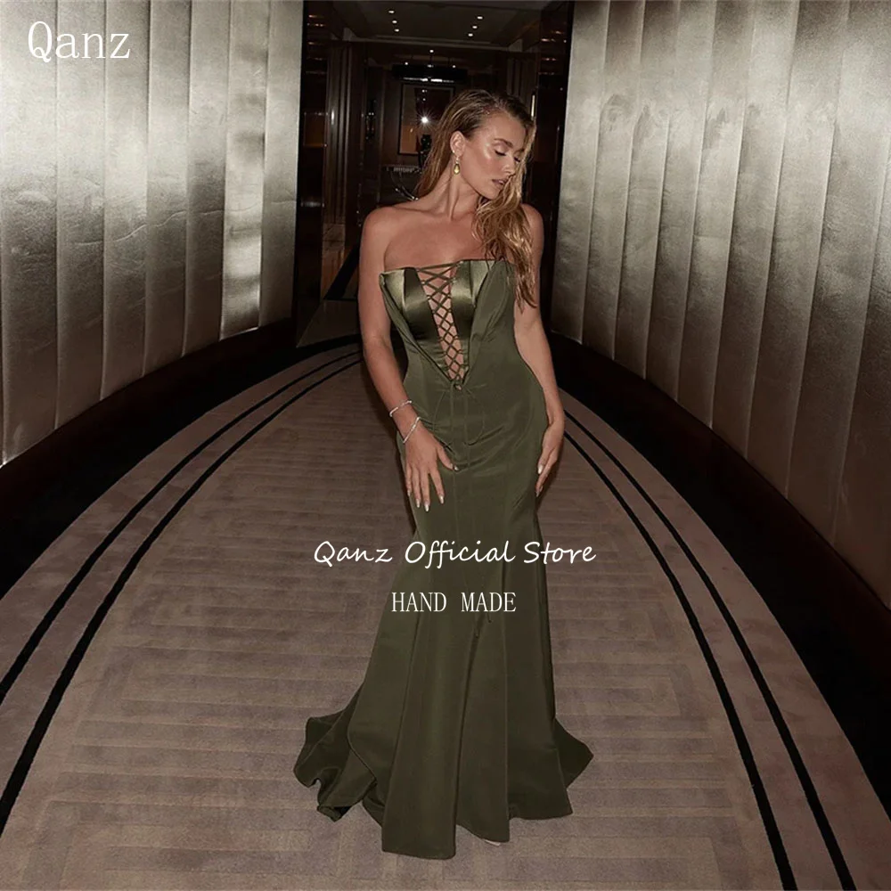 Qanz Sexy Mermaid Prom Dresses Sleeveless Lace Up Back Strapless Women Vestido De Festa Bespoke Occasion Dresses Customized
Qanz Sexy Mermaid Prom Dresses Sleeveless Lace Up Back Strapless Women Vestido De Festa Bespoke Occasion Dresses Customized