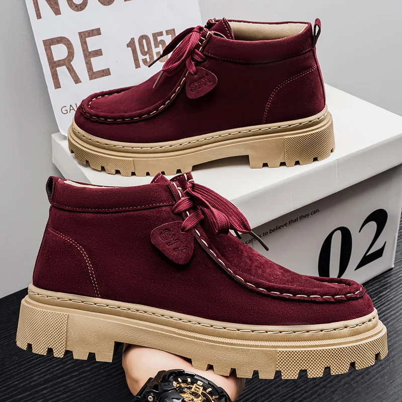 Red Retro Casual Boots Autumn Men's Suede Leather Dress Shoes Wedding Loafers Male Platform Oxfords Shoe Men Driving Shoes
Red Retro Casual Boots Autumn Men's Suede Leather Dress Shoes Wedding Loafers Male Platform Oxfords Shoe Men Driving Shoes