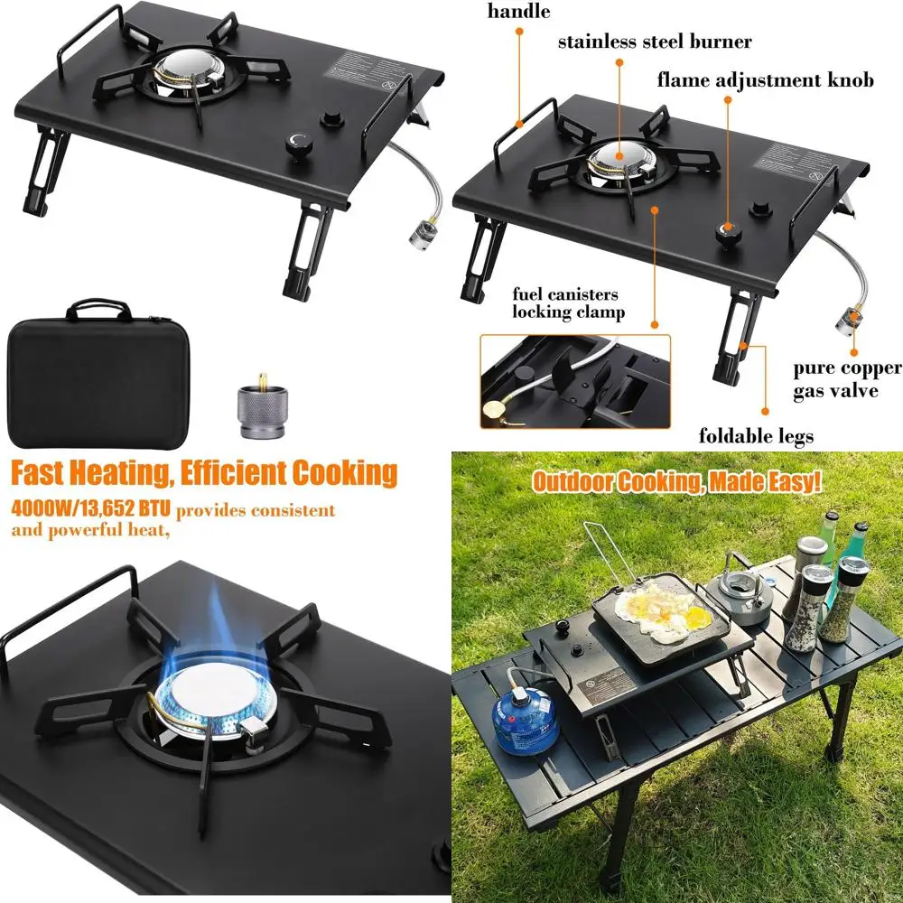 Portable Isobutane Gas Stove with Carry Bag, 4000W Camping Stove, Suitable for Outdoor Adventures and Family Gatherings
Portable Isobutane Gas Stove with Carry Bag, 4000W Camping Stove, Suitable for Outdoor Adventures and Family Gatherings