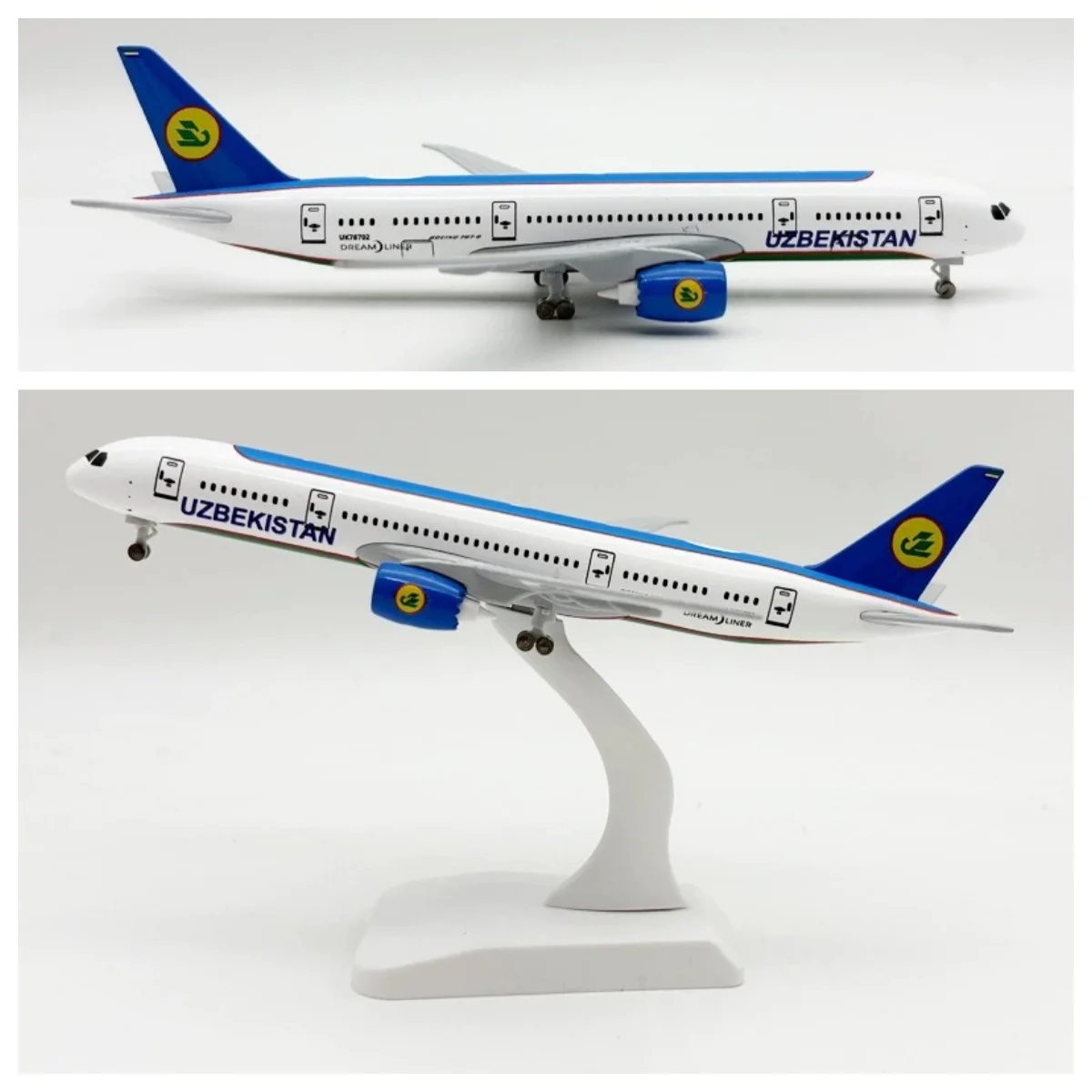 20cm Uzbekistan B787 Toy Airplane Model Kit Metal Diecast Model plane with Stand &Wheel for Collections Displays or Boy Gift
20cm Uzbekistan B787 Toy Airplane Model Kit Metal Diecast Model plane with Stand &Wheel for Collections Displays or Boy Gift