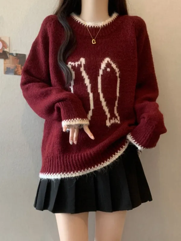 Chic Long Sleeve Knitted Sweater Women's Autumn Winter Fashionable Korean Style Big Size MM Knot Casual Loose Fit
Chic Long Sleeve Knitted Sweater Women's Autumn Winter Fashionable Korean Style Big Size MM Knot Casual Loose Fit