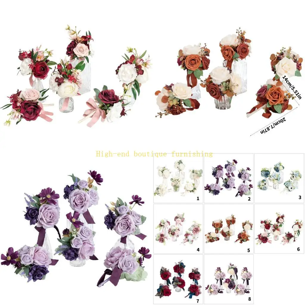 L9NB 6Pcs Artificial Flower Bouquets for Bride and Bridesmaids Wedding Decoration
L9NB 6Pcs Artificial Flower Bouquets for Bride and Bridesmaids Wedding Decoration