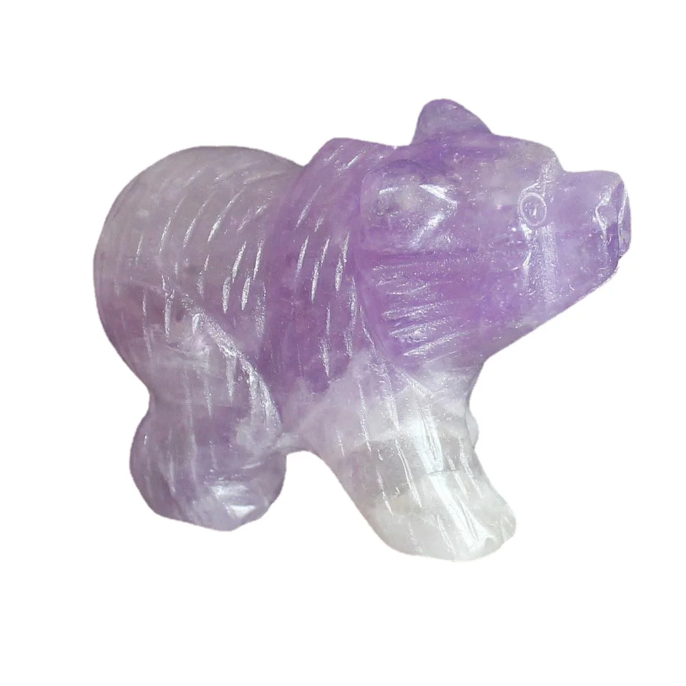 Hand Carved Gemstone Natural Amethyst Bear Animal Figurine Animal statue Carving office home decor 2''
Hand Carved Gemstone Natural Amethyst Bear Animal Figurine Animal statue Carving office home decor 2''