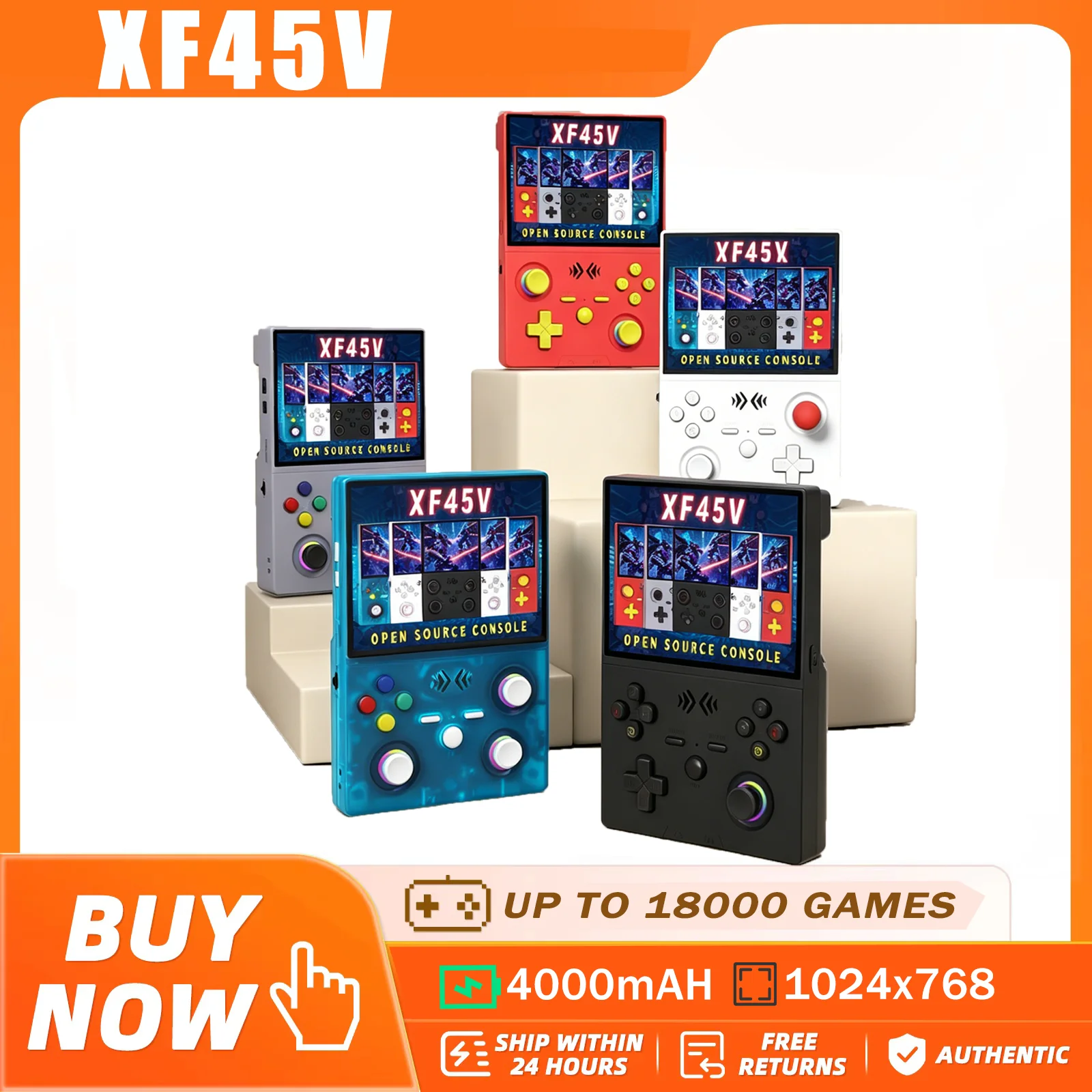 XF45V Retro Handheld Game Console 4.5 Inch IPS Screen RGB Lighting 4000mAh WiFi 30+ Emulators Portable Gaming Console Kid Gift
XF45V Retro Handheld Game Console 4.5 Inch IPS Screen RGB Lighting 4000mAh WiFi 30+ Emulators Portable Gaming Console Kid Gift
