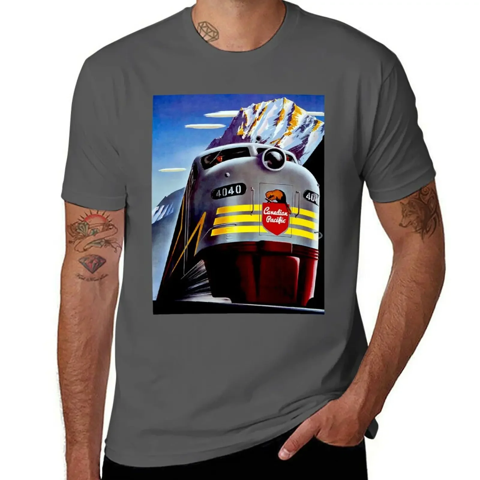 TRAINS : Vintage Diesel Locomotive Advertising Print T-Shirt Short sleeve tee graphics t shirt for men
TRAINS : Vintage Diesel Locomotive Advertising Print T-Shirt Short sleeve tee graphics t shirt for men