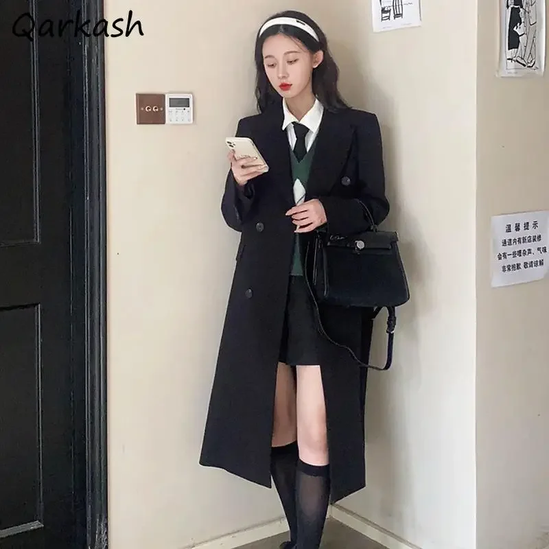 Trench Women Double Breasted Black Elegant Vintage Minimalist Outwear Autumn Ladies All-match Fashion Classic College Feminine
Trench Women Double Breasted Black Elegant Vintage Minimalist Outwear Autumn Ladies All-match Fashion Classic College Feminine