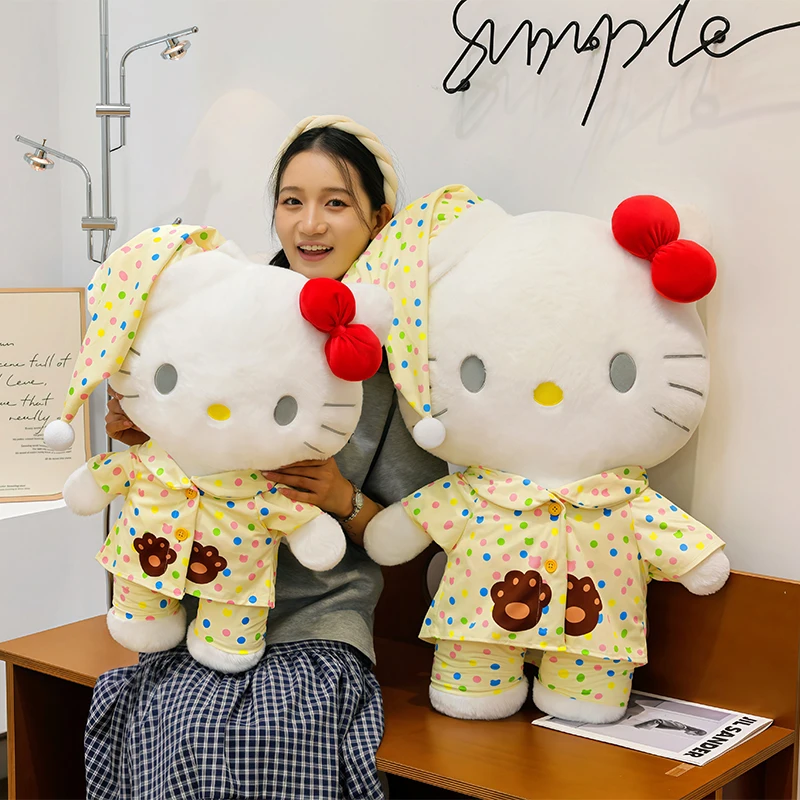80cm Sanrio Hello Kitty Pajama Party Plush Soft Fluffy Stuffed Animal Toy with Cherry Bow for Girls Boys Bedroom Sofa Decoration
80cm Sanrio Hello Kitty Pajama Party Plush Soft Fluffy Stuffed Animal Toy with Cherry Bow for Girls Boys Bedroom Sofa Decoration
