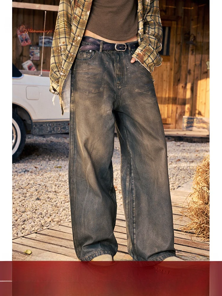 Джинсы BeerBro American Retro Nomadic: свободные, винтажные, с эффектом потертости, прямые, для женщин, осень-зима
Джинсы BeerBro American Retro Nomadic: свободные, винтажные, с эффектом потертости, прямые, для женщин, осень-зима