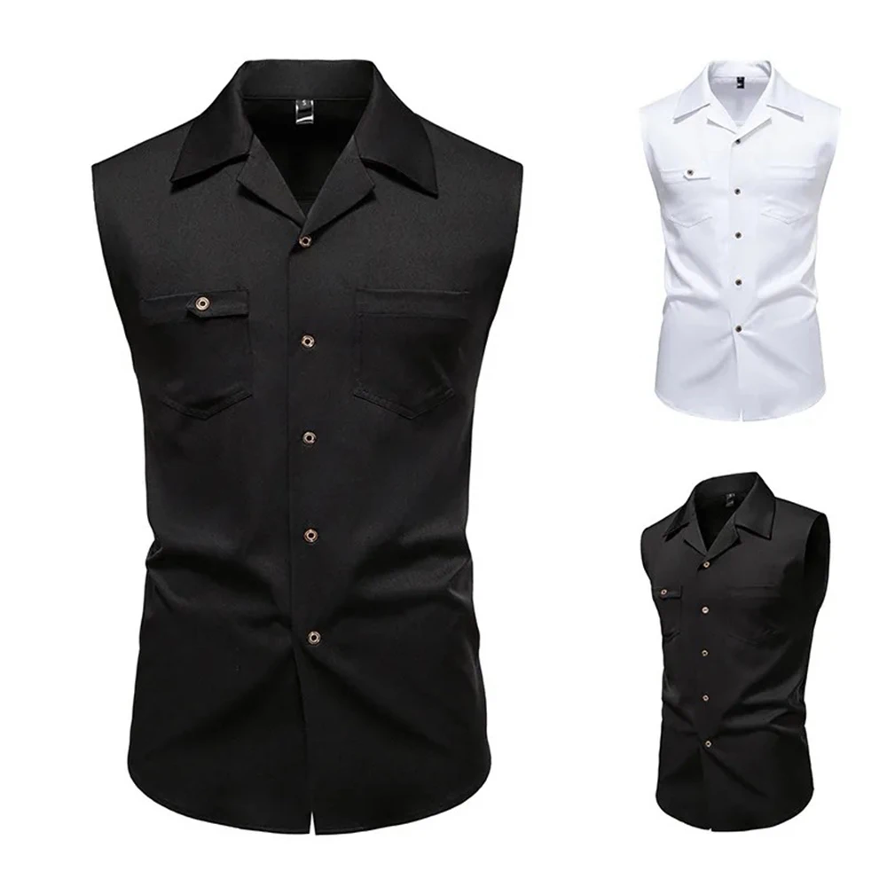 Men's Sleeveless Lapel Solid Color Shirt American Fashion Trend Simple Slim Breathable Business Daily Summer New Men's Tops
Men's Sleeveless Lapel Solid Color Shirt American Fashion Trend Simple Slim Breathable Business Daily Summer New Men's Tops