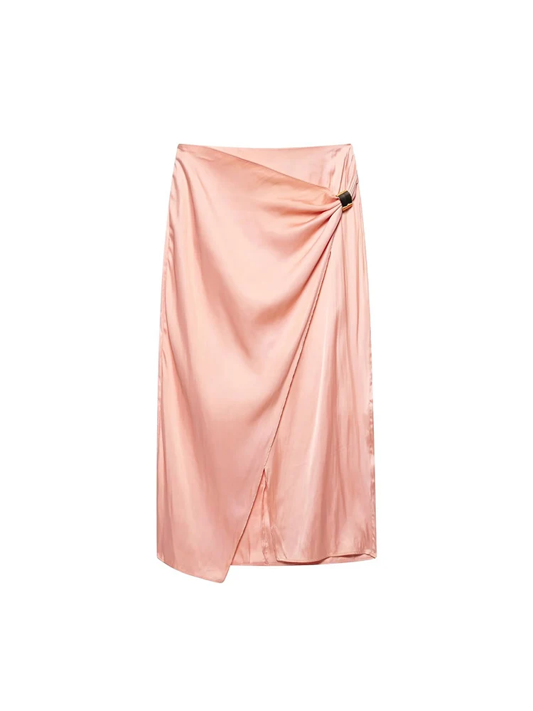KUCLUT Women Fashion Light Pink Pleated Front Slit Back Zipper Midi Skirt Vintage High Waist Straight Female Chic Lady Skirts
KUCLUT Women Fashion Light Pink Pleated Front Slit Back Zipper Midi Skirt Vintage High Waist Straight Female Chic Lady Skirts