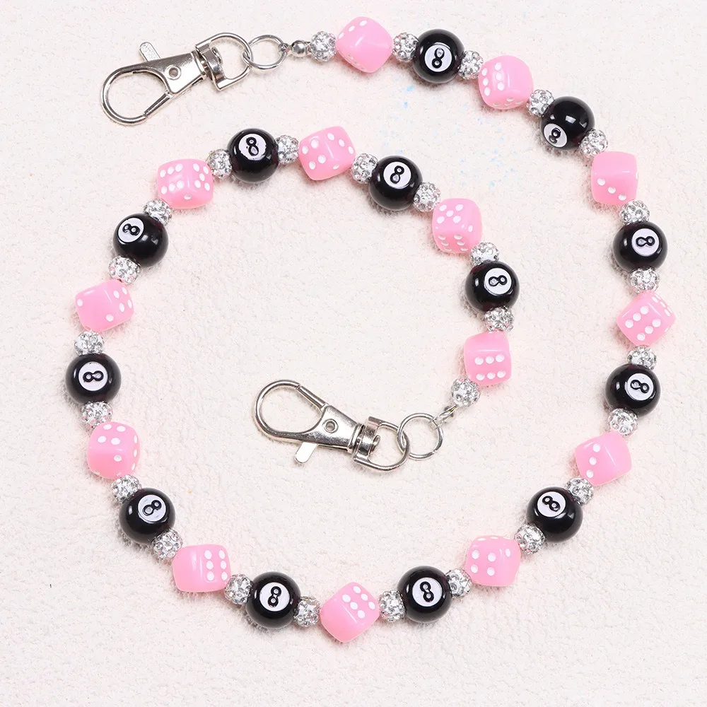 Goth Jeans Chain Colorful Dice Waist Chain Billiard Ball Zinc Alloy Metal Pants Chain Beads Bag Chain Punk Belt Chain Jeans
Goth Jeans Chain Colorful Dice Waist Chain Billiard Ball Zinc Alloy Metal Pants Chain Beads Bag Chain Punk Belt Chain Jeans