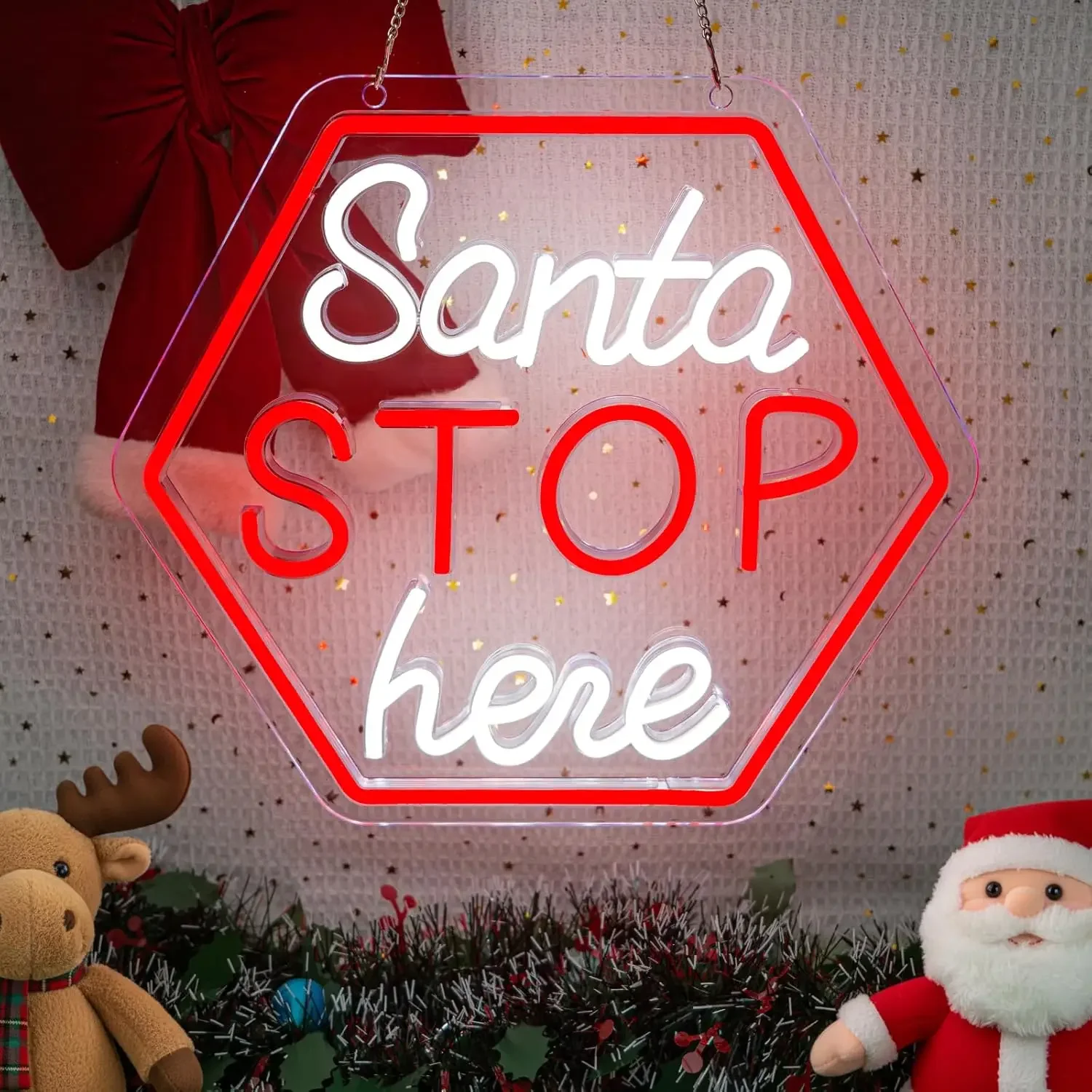 Santa Stop Here Neon Sign USB Dimmable LED Neon Light Xmas Festive Display Holiday Party Santa Stop Led Light Home Decor Gift
Santa Stop Here Neon Sign USB Dimmable LED Neon Light Xmas Festive Display Holiday Party Santa Stop Led Light Home Decor Gift