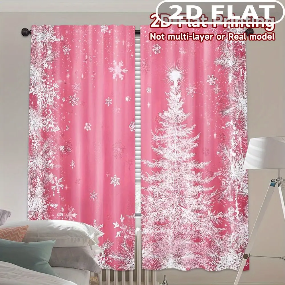 2D FLAT 2pcs Curtains Pink Snowflake Tree Pattern Print Perfect for Balcony, Bedroom, Living Room, Suitable for 4 Seasons
2D FLAT 2pcs Curtains Pink Snowflake Tree Pattern Print Perfect for Balcony, Bedroom, Living Room, Suitable for 4 Seasons