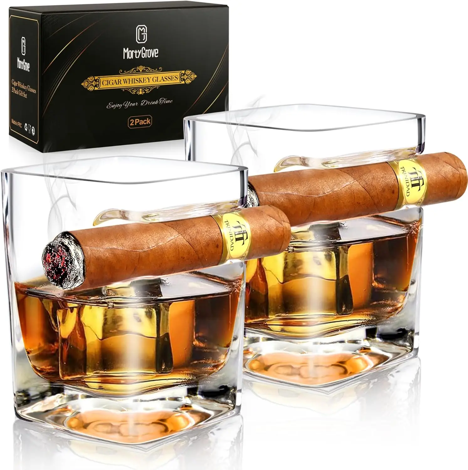 12oz Old Fashioned Glass with Integrated Cigar Tray, Crystal Whisky Glass Set, Cigar Holder
12oz Old Fashioned Glass with Integrated Cigar Tray, Crystal Whisky Glass Set, Cigar Holder