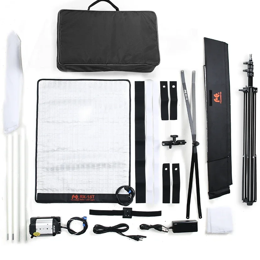 Falcon Eyes RX-18T 62W 504pcs LEDs CRI93 Rollable LED Video Light Cloth Lamp with Controller + Softbox + Light stand
