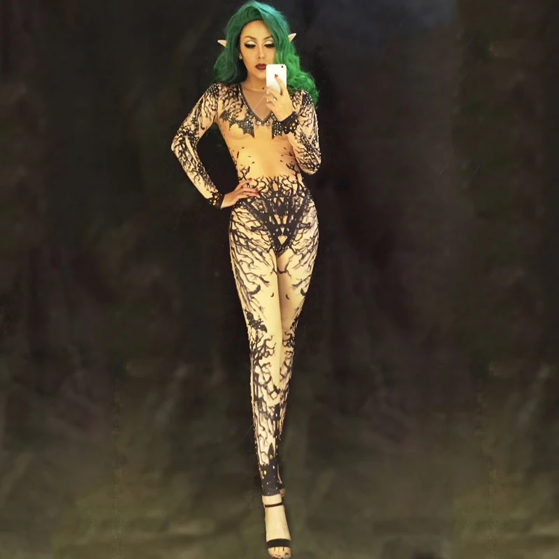Halloween Nightclub Dj Ds Stage Clothes Sexy Fake Flesh Onesie Diamond Jumpsuit Women Pole Dance Leotard Rave Outfit XS5230
Halloween Nightclub Dj Ds Stage Clothes Sexy Fake Flesh Onesie Diamond Jumpsuit Women Pole Dance Leotard Rave Outfit XS5230