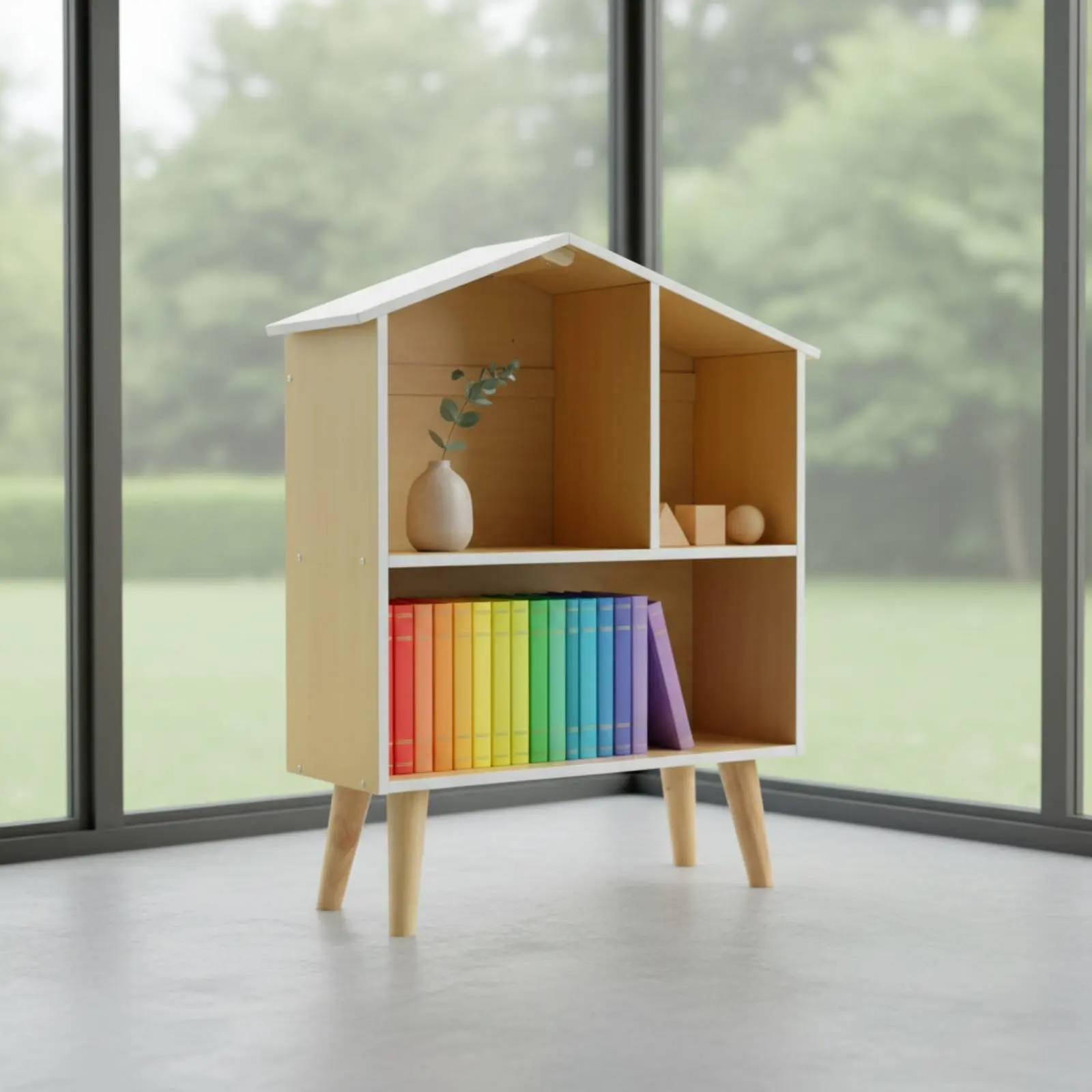 DIY Dollhouse Kit Educational Wooden Dollhouse Shelf House Shaped Shelf Unit Easy Assembly 2 Tier Playhouse Paint
DIY Dollhouse Kit Educational Wooden Dollhouse Shelf House Shaped Shelf Unit Easy Assembly 2 Tier Playhouse Paint