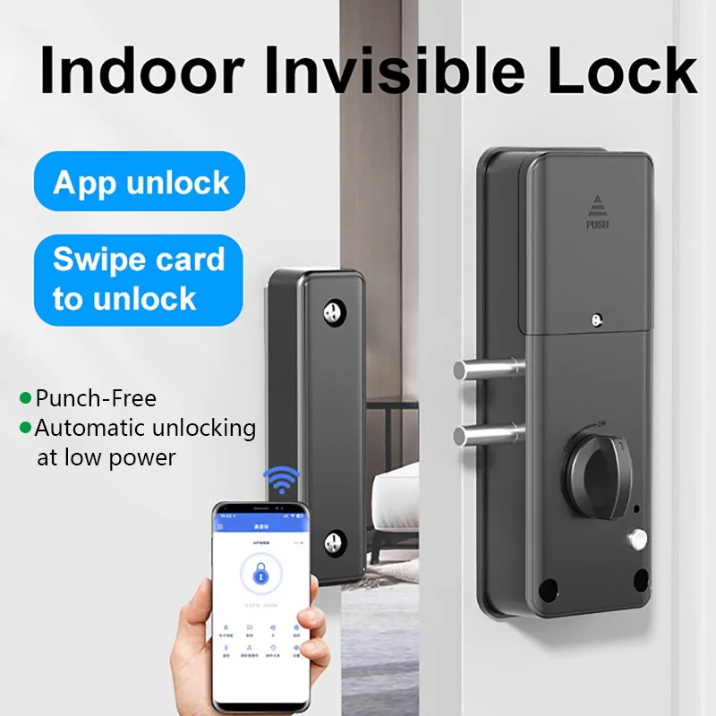 Indoor Punch-Free Invisible Smart Door Lock APP Unlocking and IC Card Unlocking Electronic Lock Support Bluetooth for Safty
Indoor Punch-Free Invisible Smart Door Lock APP Unlocking and IC Card Unlocking Electronic Lock Support Bluetooth for Safty