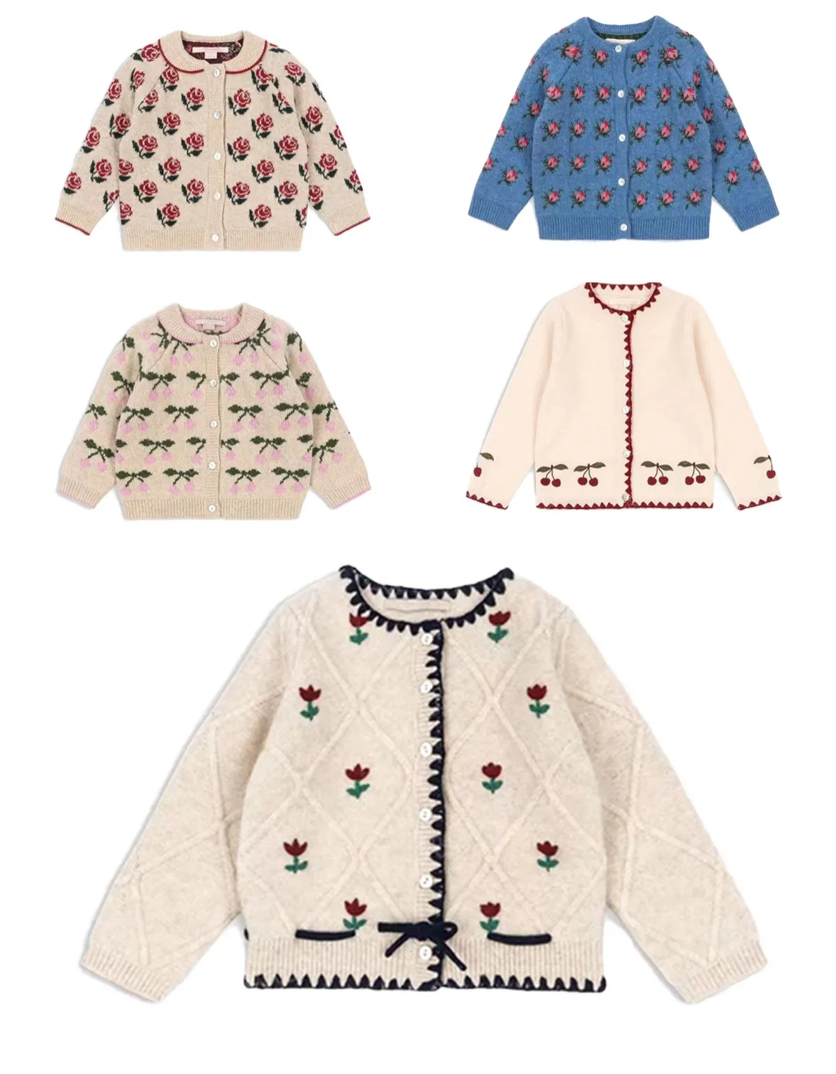 Children's Sweater 2025 Autumn Ks Kids Girls Cute Flower Cherry Jacquard Knitted Cardigan Children's Clothing
Children's Sweater 2025 Autumn Ks Kids Girls Cute Flower Cherry Jacquard Knitted Cardigan Children's Clothing