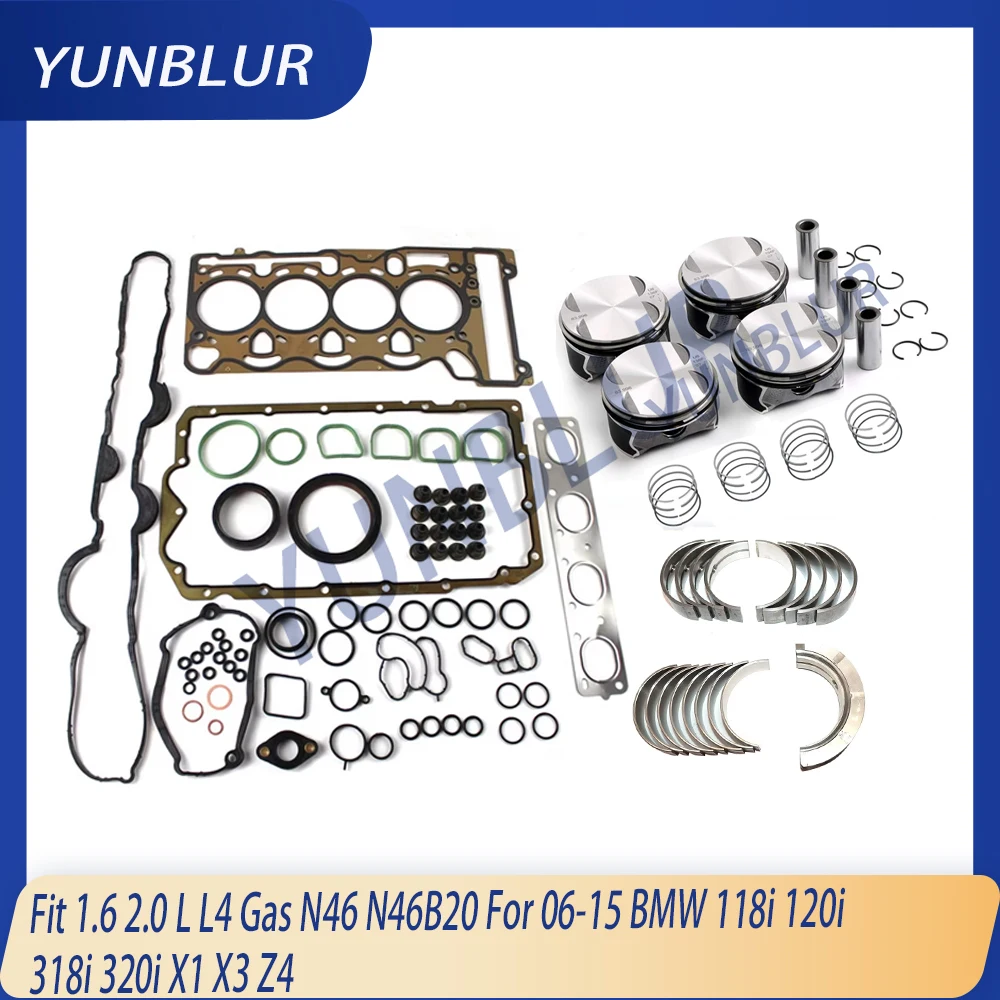 Rebuild Full Gasket Set Piston & Ring Main & Connecting Rod Fit 1.6 2.0 L L4 Gas N46 N46B20 For 06-15 BMW 118i 120i 318i 320i X1
Rebuild Full Gasket Set Piston & Ring Main & Connecting Rod Fit 1.6 2.0 L L4 Gas N46 N46B20 For 06-15 BMW 118i 120i 318i 320i X1