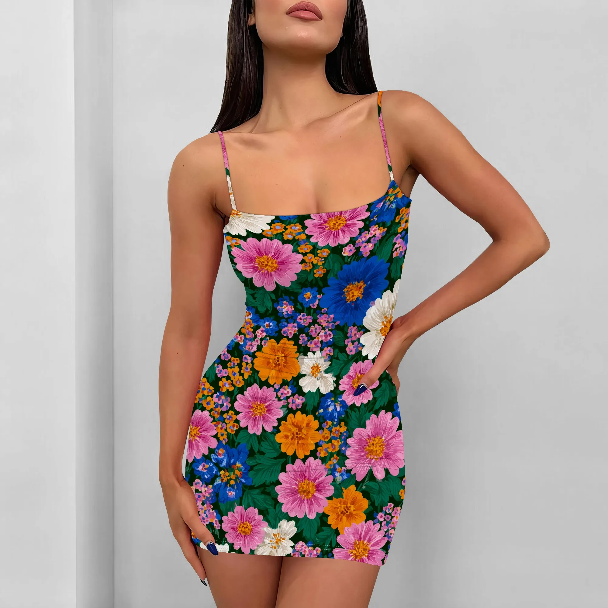 Women's Floral Print Cowl Neck Mini Dress S-3XL - Y2K Style Spaghetti Strap Bodycon Party Dress - Summer Night Out & Clubwear
Women's Floral Print Cowl Neck Mini Dress S-3XL - Y2K Style Spaghetti Strap Bodycon Party Dress - Summer Night Out & Clubwear