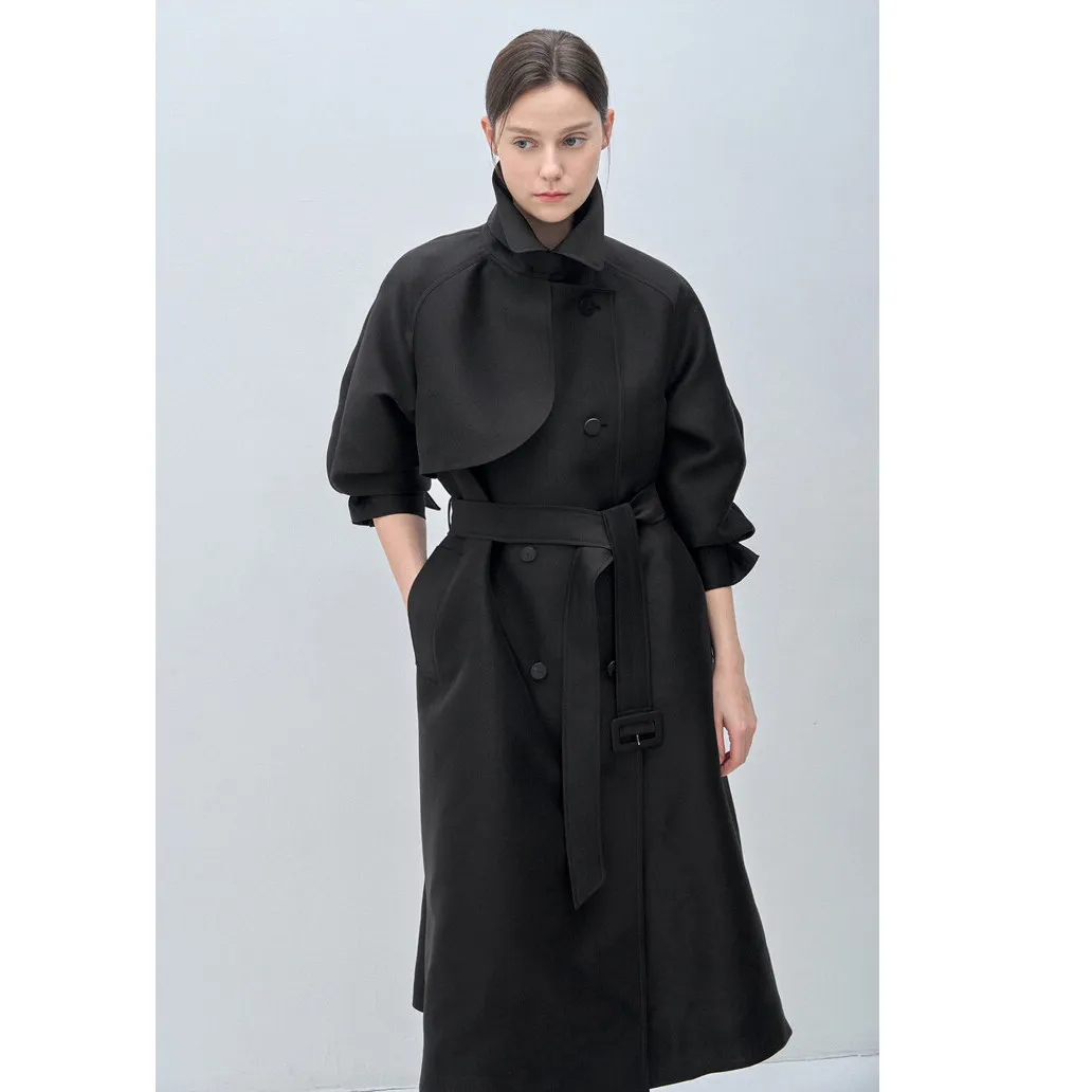 Pure Original MICOAT Long Tonal Women'srench Coat with oulderInsertion DoubleBreaked Glossy Belted Spring Faion 25
Pure Original MICOAT Long Tonal Women'srench Coat with oulderInsertion DoubleBreaked Glossy Belted Spring Faion 25