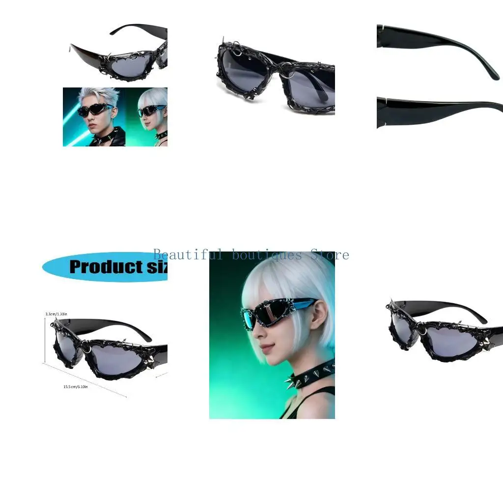 U4LF Rivet Studded Punk Sunglasses Frame Impact Resistant Eyewears for Festival Celebration Halloweens Party Accessories
U4LF Rivet Studded Punk Sunglasses Frame Impact Resistant Eyewears for Festival Celebration Halloweens Party Accessories