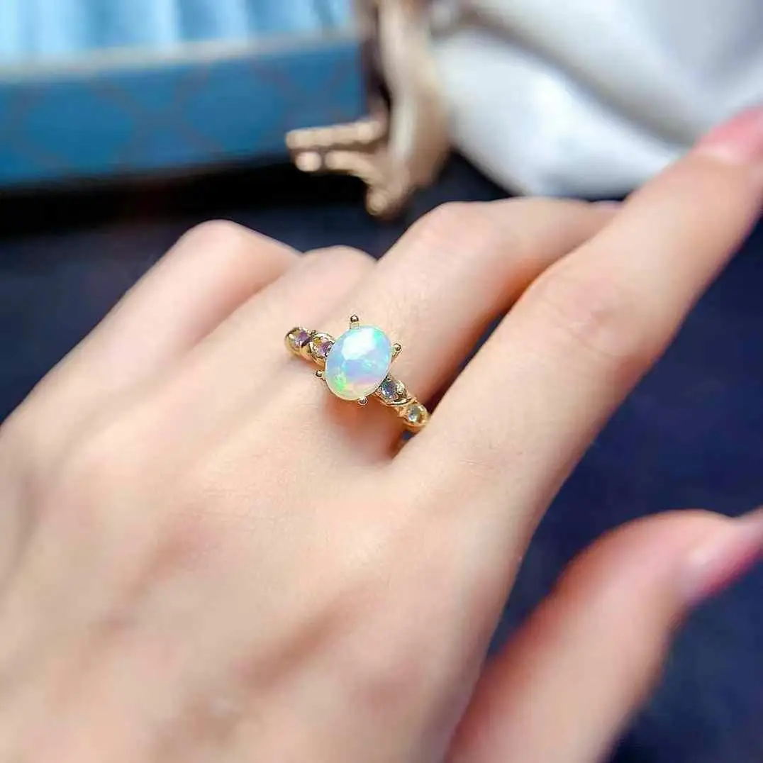 Female Party Jewelry New Coming Opal Ring Natural Real Opal 925 Sterling Silver Delicate Women Wedding ring Fine Jewelry
Female Party Jewelry New Coming Opal Ring Natural Real Opal 925 Sterling Silver Delicate Women Wedding ring Fine Jewelry