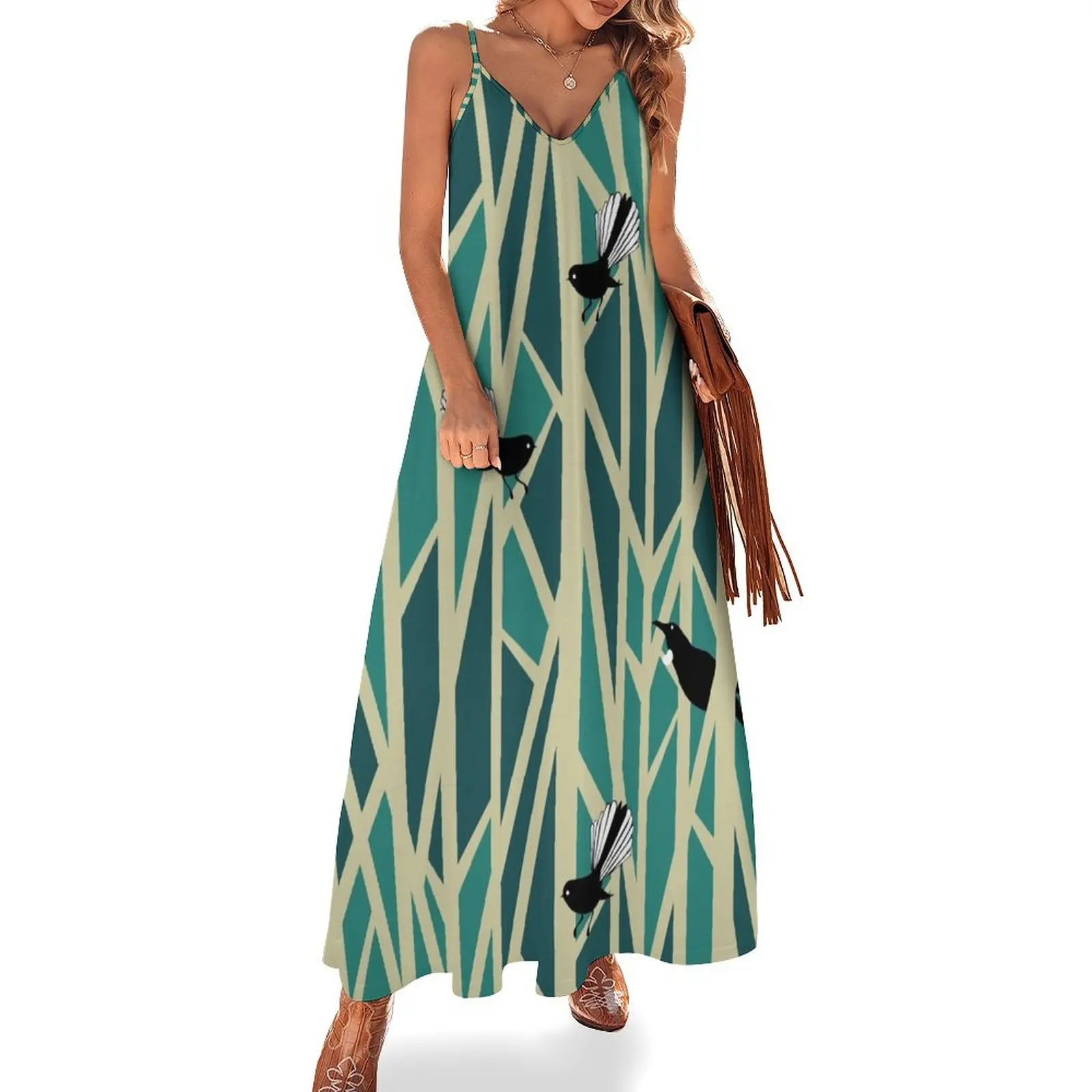 Tui and Fantail on Trees Sleeveless Long Dress Women's summer dresses women's summer clothing 2025 Dress
Tui and Fantail on Trees Sleeveless Long Dress Women's summer dresses women's summer clothing 2025 Dress