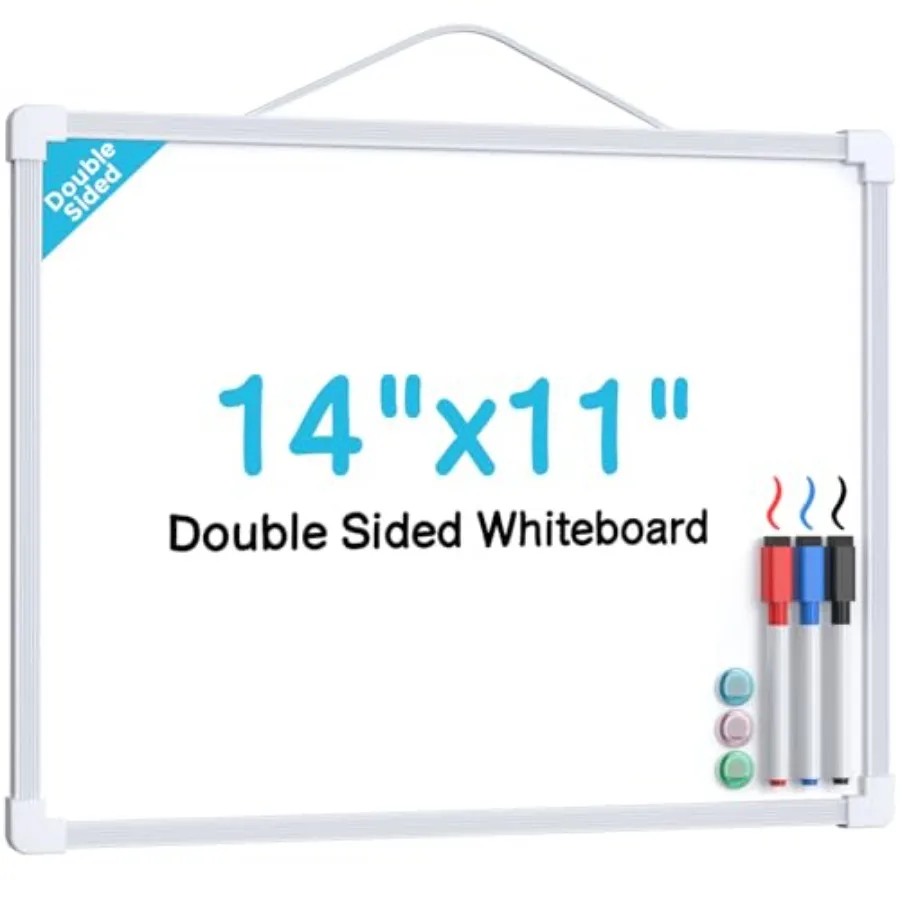 Small Dry Erase Board, Double Sided Hanging board for Wall, Mini Board with 3 Dry Erase Markers and 3 magnets, Portable board f
Small Dry Erase Board, Double Sided Hanging board for Wall, Mini Board with 3 Dry Erase Markers and 3 magnets, Portable board f