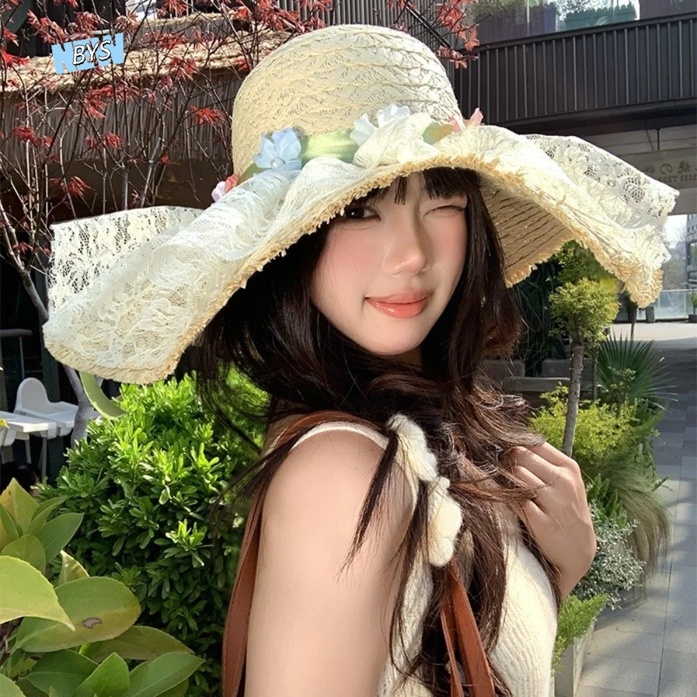 Fashion Flower Lafite Straw Hat Big Brimmed Sun Protection Vacation Beach Cap Sunshade Breathable Woven Sun Cap Performances
Fashion Flower Lafite Straw Hat Big Brimmed Sun Protection Vacation Beach Cap Sunshade Breathable Woven Sun Cap Performances