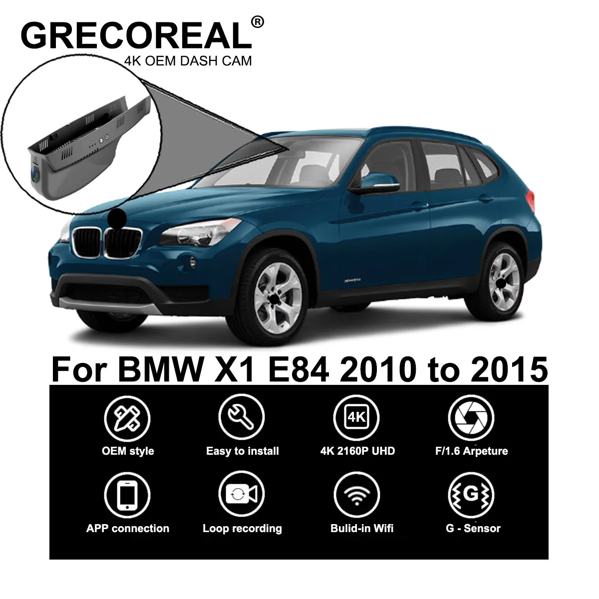 GRECOREAL 4K Dash Cam Front and Rear 2160P WiFi Car Dual Dashcam APP Control Easy Install Plug Play Compatible with BMW X1 E84
GRECOREAL 4K Dash Cam Front and Rear 2160P WiFi Car Dual Dashcam APP Control Easy Install Plug Play Compatible with BMW X1 E84