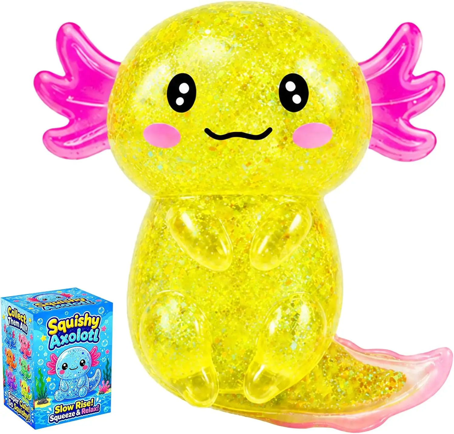 Axolotl Squishy Toy, Cute Glitter Stress Relief Fidget Toy, Soft Slow Rising Squeeze Sensory Toy for Kids Adults, Anxiety Relief Squishy Salamander, Gift for Party Birthday Christmas (Yellow)
Axolotl Squishy Toy, Cute Glitter Stress Relief Fidget Toy, Soft Slow Rising Squeeze Sensory Toy for Kids Adults, Anxiety Relief Squishy Salamander, Gift for Party Birthday Christmas (Yellow)