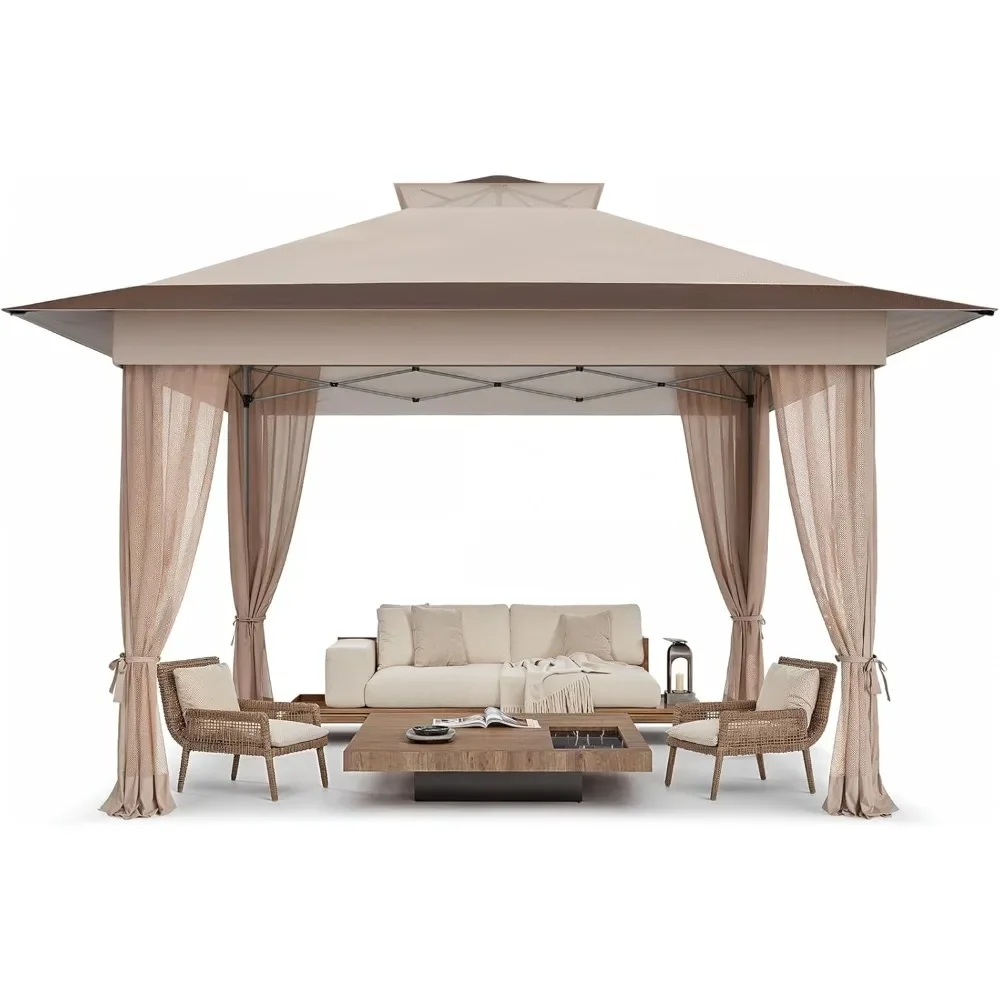 13x13 pop up gazebo, outdoor canopy tent, instant shelter with mosquito netting, 3 height positions
13x13 pop up gazebo, outdoor canopy tent, instant shelter with mosquito netting, 3 height positions