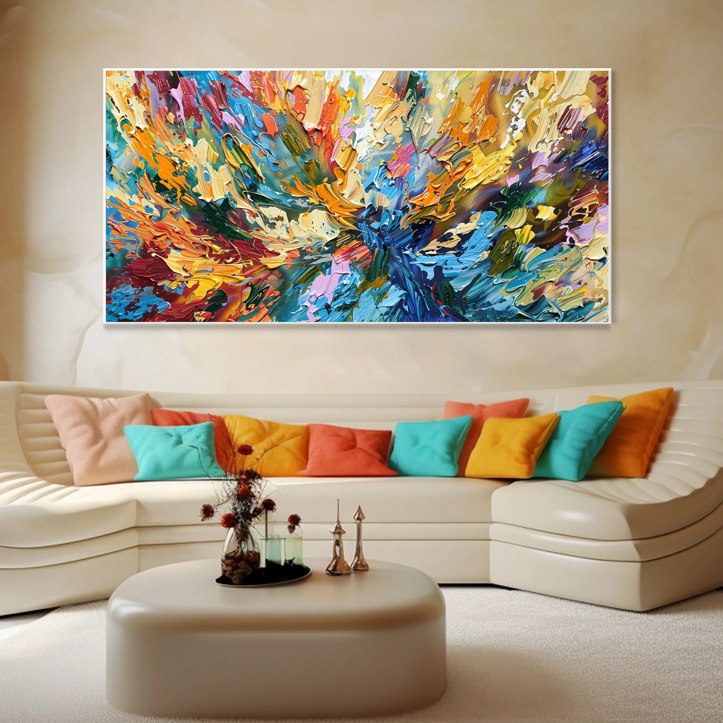 Hand-Painted Modern Chic Abstract Colorful Floral Art Hand-Painted Canvas Oil Painting Living Room Art Bedroom Wall Decor
Hand-Painted Modern Chic Abstract Colorful Floral Art Hand-Painted Canvas Oil Painting Living Room Art Bedroom Wall Decor