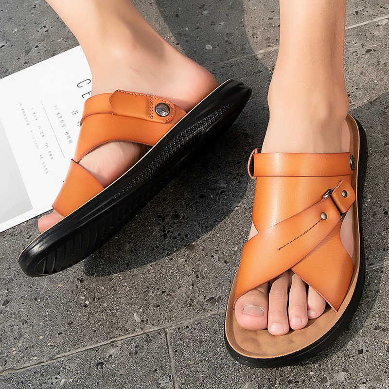 New Fashion Summer Leisure Men Shoes Beach Sandals High Quality Genuine Leather Sandals Soft Large Size Men's Sandals Size 38-44
New Fashion Summer Leisure Men Shoes Beach Sandals High Quality Genuine Leather Sandals Soft Large Size Men's Sandals Size 38-44