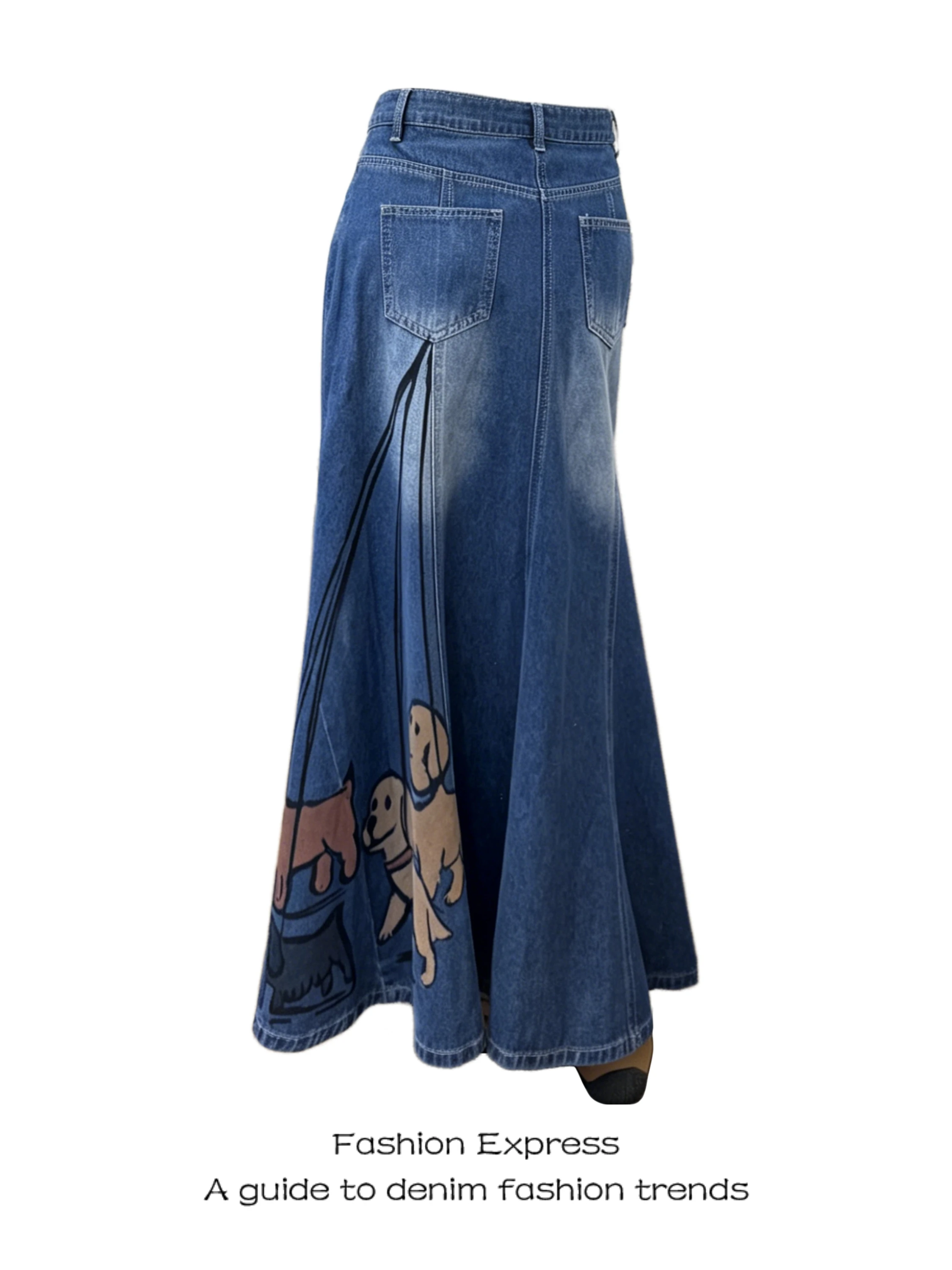 Cartoon Dog Print High Waist A-Line Skirt for Women Commute Style Summer New Arrival Denim Skirts Female Fashion
Cartoon Dog Print High Waist A-Line Skirt for Women Commute Style Summer New Arrival Denim Skirts Female Fashion