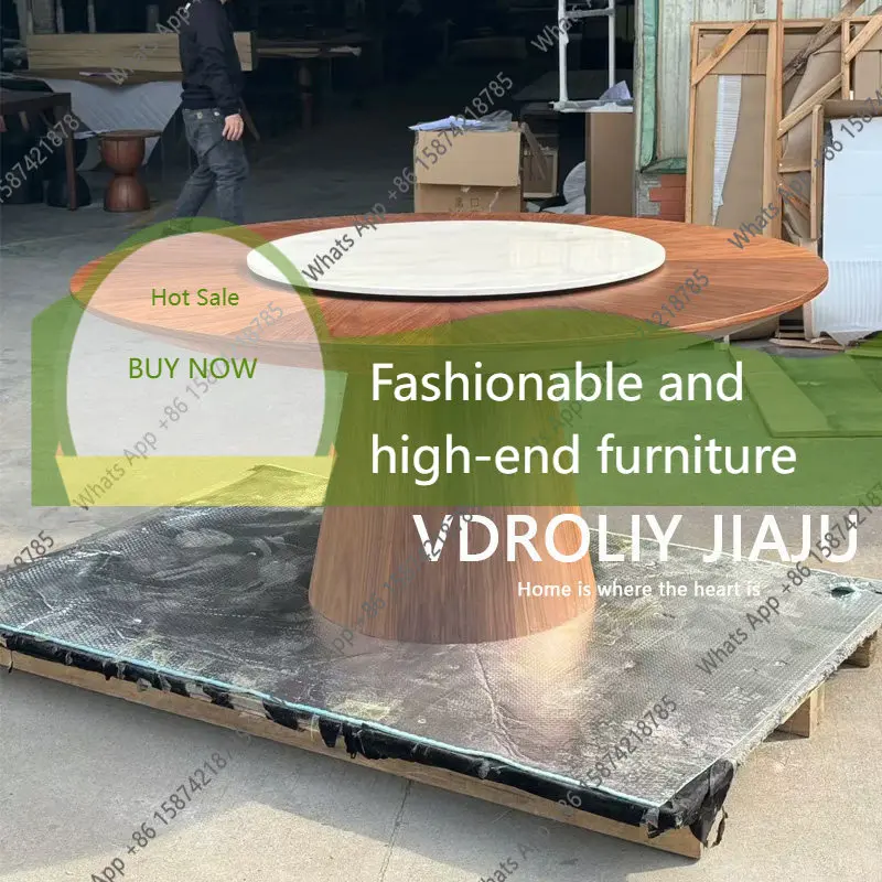 UJ Modern minimalist marble turntable table Italian minimalist round walnut solid wood premium dining table
UJ Modern minimalist marble turntable table Italian minimalist round walnut solid wood premium dining table