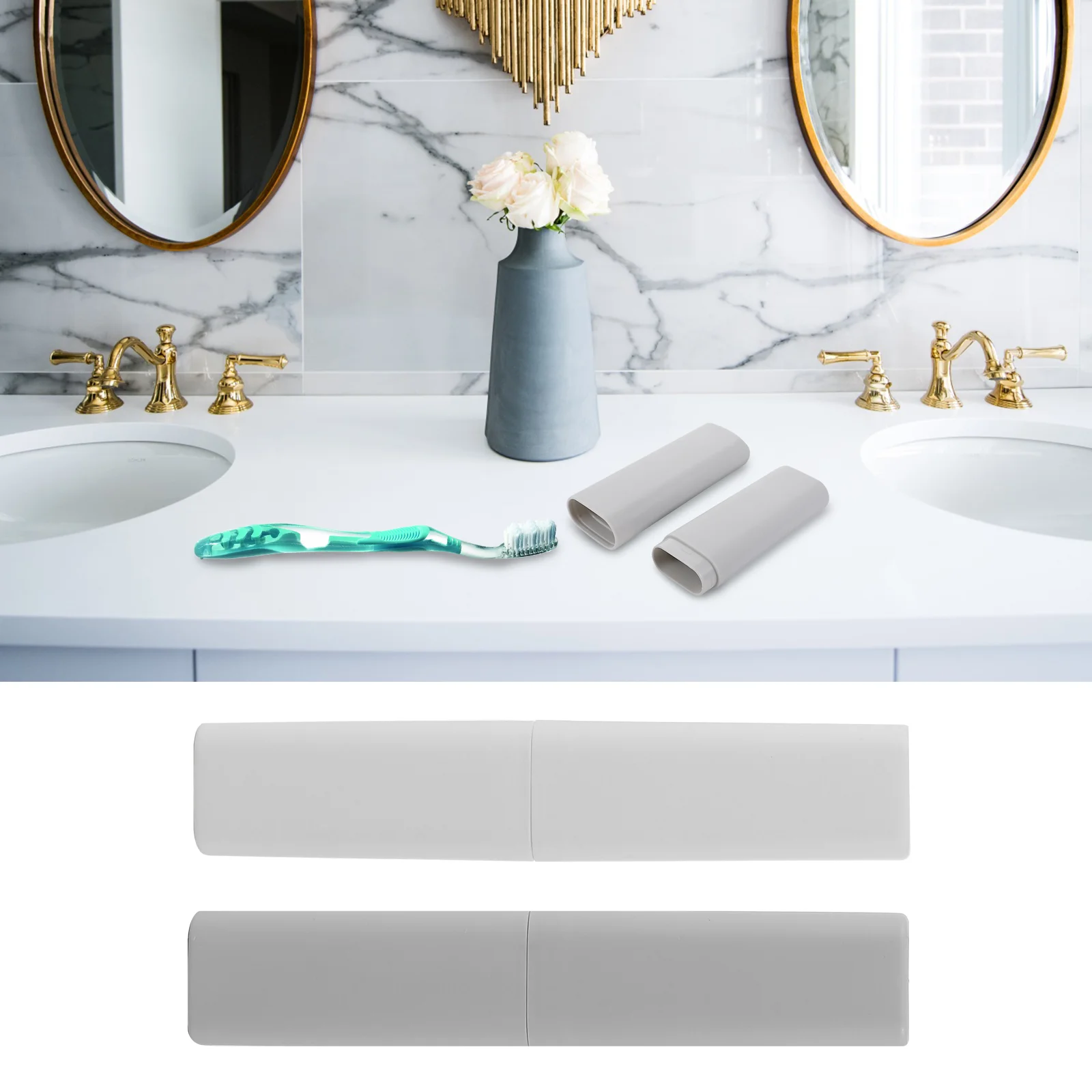 2 Pcs Toothbrush Set Received Portable Case Travel Carrying Holder Protector Breathable Plastic Container Toothbrushes
2 Pcs Toothbrush Set Received Portable Case Travel Carrying Holder Protector Breathable Plastic Container Toothbrushes