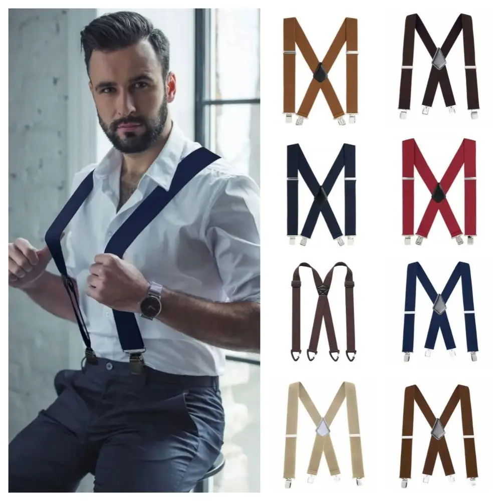 Fashion Solid Color Work Suspenders Heavy Duty High Elastic X-Type Suspenders Anti-slip 5cm Wide Adjustable Suspenders Business
Fashion Solid Color Work Suspenders Heavy Duty High Elastic X-Type Suspenders Anti-slip 5cm Wide Adjustable Suspenders Business