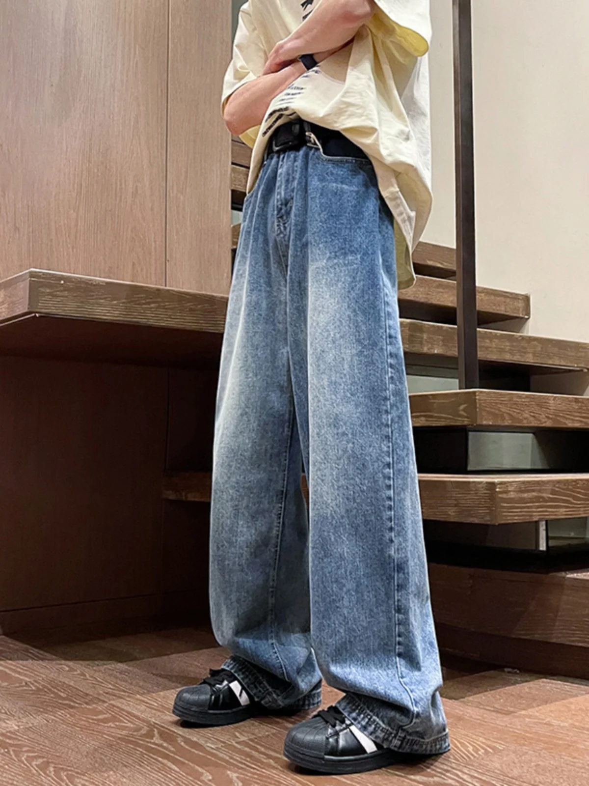Outdoor Wide Leg Casual Pants Spring Summer Autumn Jeans All-Match Simple Leisure Trousers Loose Straight Denim Trend B174
Outdoor Wide Leg Casual Pants Spring Summer Autumn Jeans All-Match Simple Leisure Trousers Loose Straight Denim Trend B174