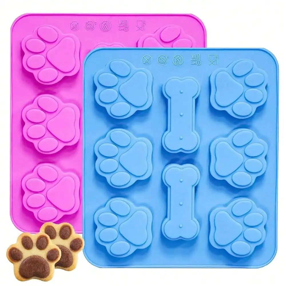 2 Pack Silicone Molds With Puppy Dog Paw And Bone Shaped 2 In 1, Reusable Non-Stick Ice Cube Trays & Flexible Candy Chocolate Mo
2 Pack Silicone Molds With Puppy Dog Paw And Bone Shaped 2 In 1, Reusable Non-Stick Ice Cube Trays & Flexible Candy Chocolate Mo