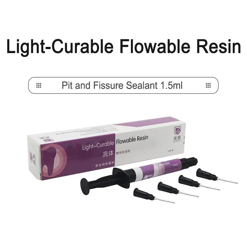 Dentistry Pit and Fissure Sealants Light-Curable Flowable Resin General Purpose Oral Materials 1.5ml
Dentistry Pit and Fissure Sealants Light-Curable Flowable Resin General Purpose Oral Materials 1.5ml