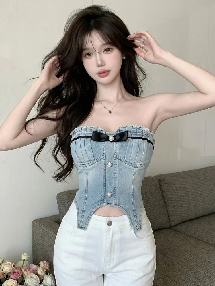 Retro American One Shoulder Knot Color Block Crop Top Sleeveless Short Backless Slimming Summer Hot Girl Vest
Retro American One Shoulder Knot Color Block Crop Top Sleeveless Short Backless Slimming Summer Hot Girl Vest