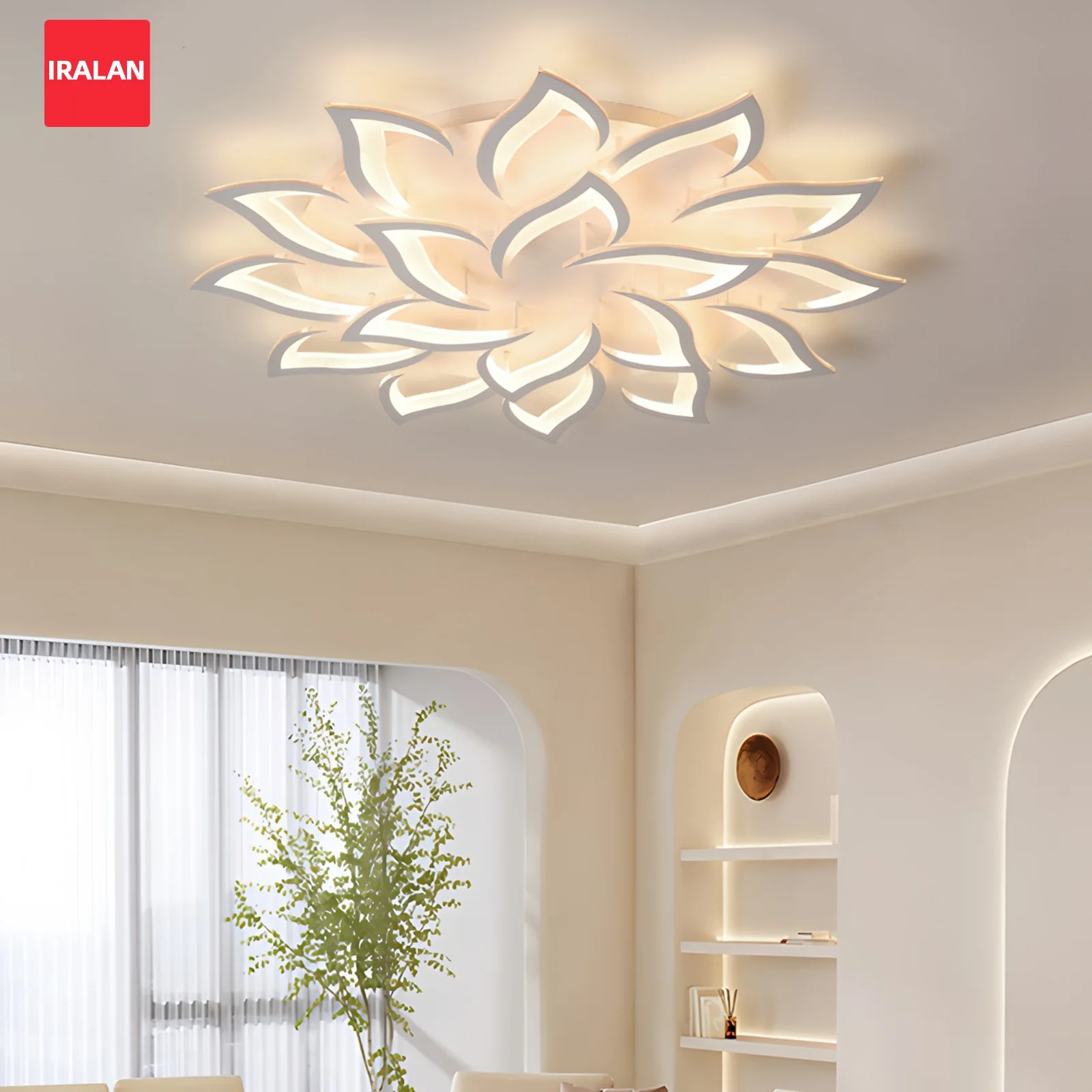 IRALAN Flower Shape LED Ceiling Light with APP Remote Control Dimmable Modern Bedroom Chandelier Home Decor Ceiling Hanging Lamp
IRALAN Flower Shape LED Ceiling Light with APP Remote Control Dimmable Modern Bedroom Chandelier Home Decor Ceiling Hanging Lamp
