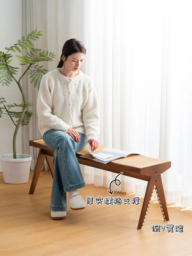Wabi-Sabi Style Rattan Long Bench Vintage Entryway Shoe Stool for Home Decor Rustic Dining Seating or Foyer Use
Wabi-Sabi Style Rattan Long Bench Vintage Entryway Shoe Stool for Home Decor Rustic Dining Seating or Foyer Use