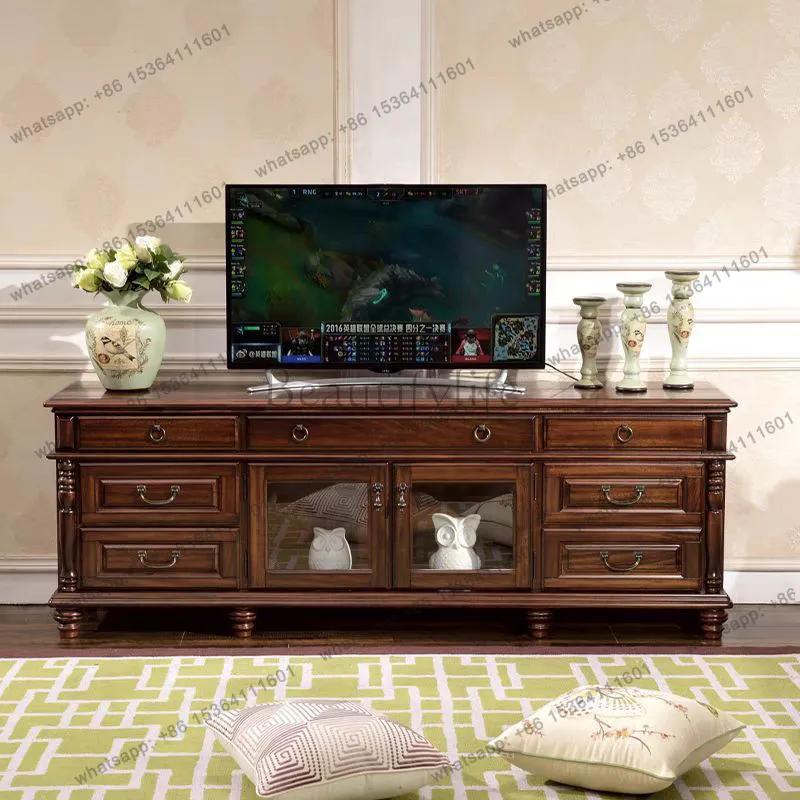 American all-solid wood TV cabinet 1.9 meters retro living room solid wood storage TV cabinet
American all-solid wood TV cabinet 1.9 meters retro living room solid wood storage TV cabinet