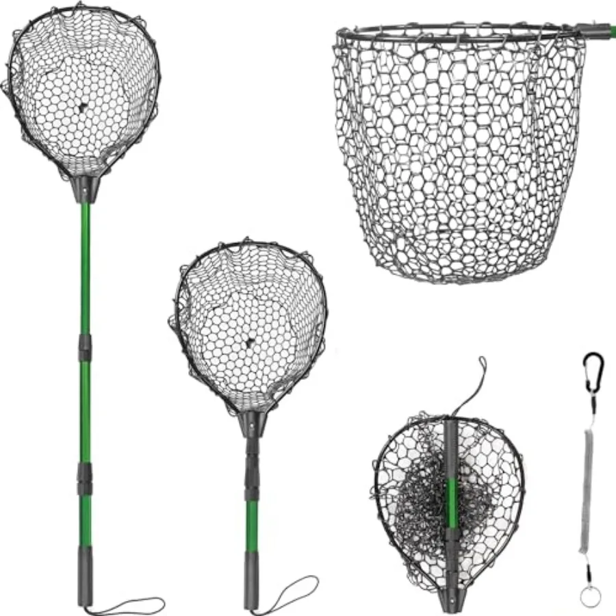 Rubber Fishing Net with Telescoping Handle - High Strength Landing Net for Fishing with Soft Rubber Netting, Two Sizes Options
Rubber Fishing Net with Telescoping Handle - High Strength Landing Net for Fishing with Soft Rubber Netting, Two Sizes Options
