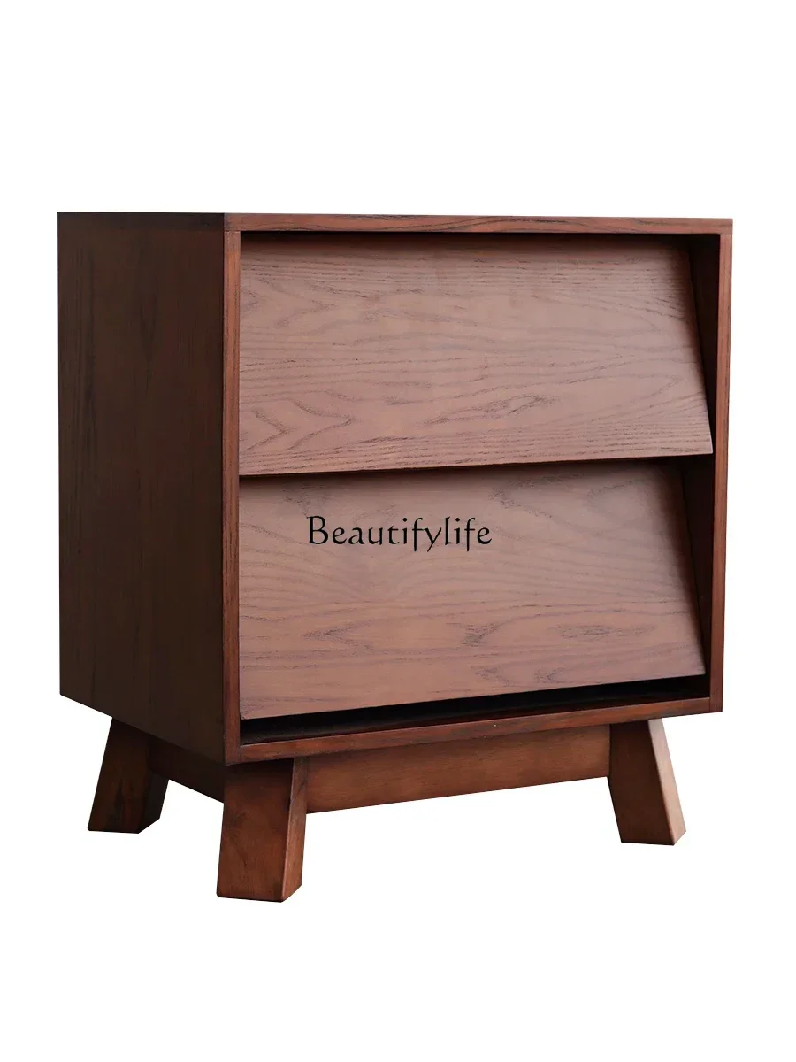 FG28Retro solid wood bedside table, bedroom storage, household small bedside drawer cabinet 
FG28Retro solid wood bedside table, bedroom storage, household small bedside drawer cabinet